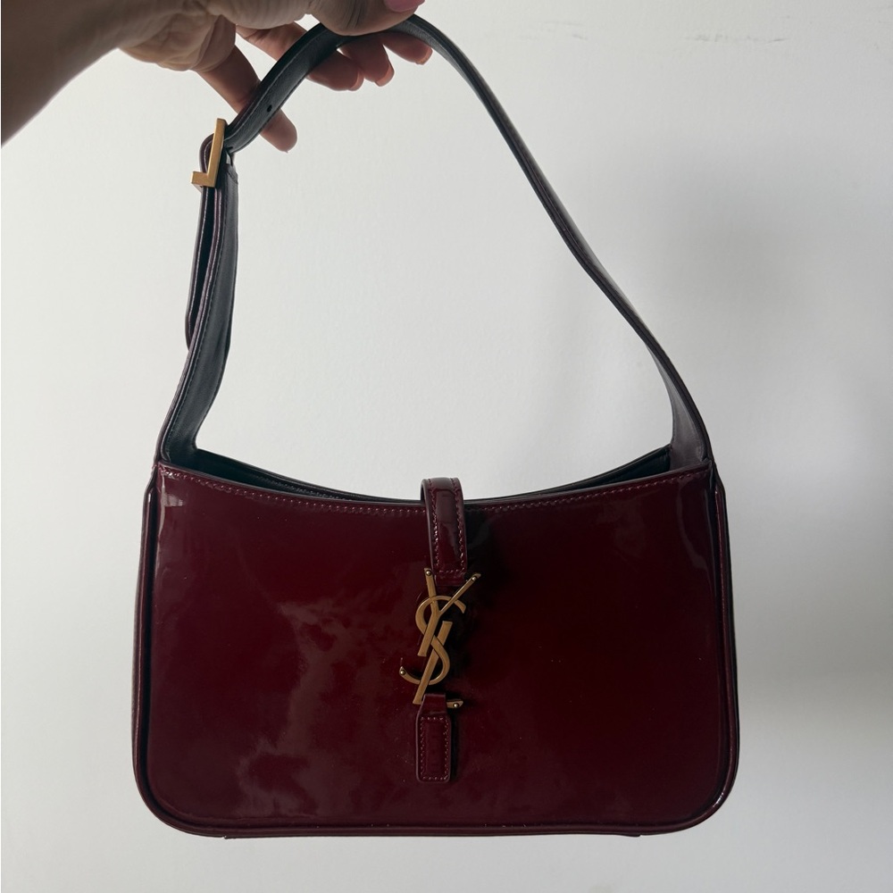Saint Laurent Deep Red Patent Shoulder Bag - Picture 2 of 5